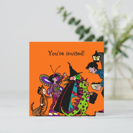 Halloween-Party Einladung (Stehend Vorderseite)