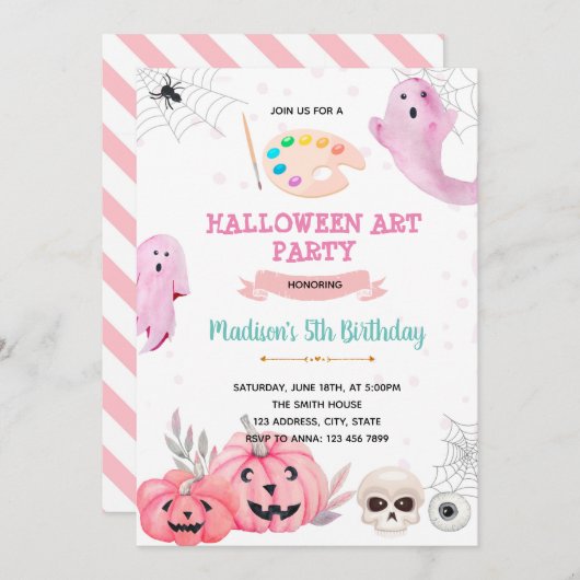 Halloween-Party Einladung (Vorne/Hinten)