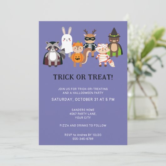 HALLOWEEN-PARTY EINLADUNG (Stehend Vorderseite)