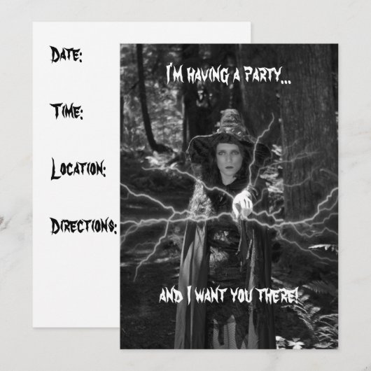 Halloween-Party Einladung (Vorne/Hinten)