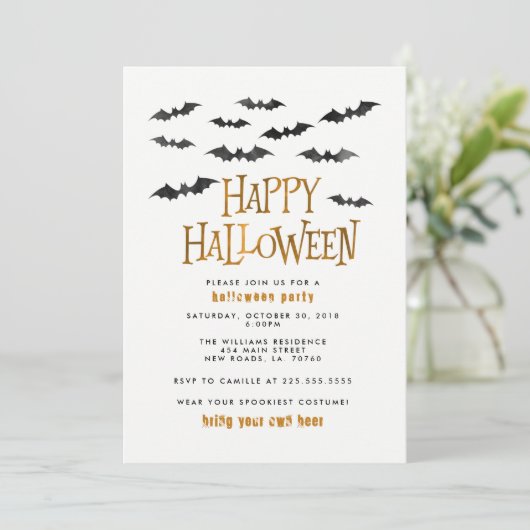 Halloween-Party Einladung (Stehend Vorderseite)