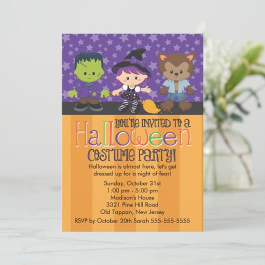 Halloween-Party Einladung (Stehend Vorderseite)