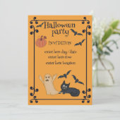 Halloween-Party Einladung (Stehend Vorderseite)
