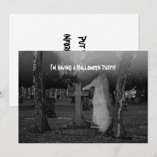 Halloween-Party Einladung (Vorne/Hinten)