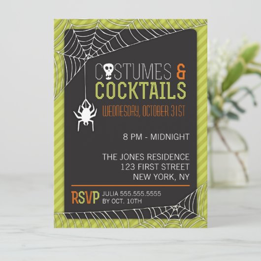 Halloween-Party Einladung (Stehend Vorderseite)