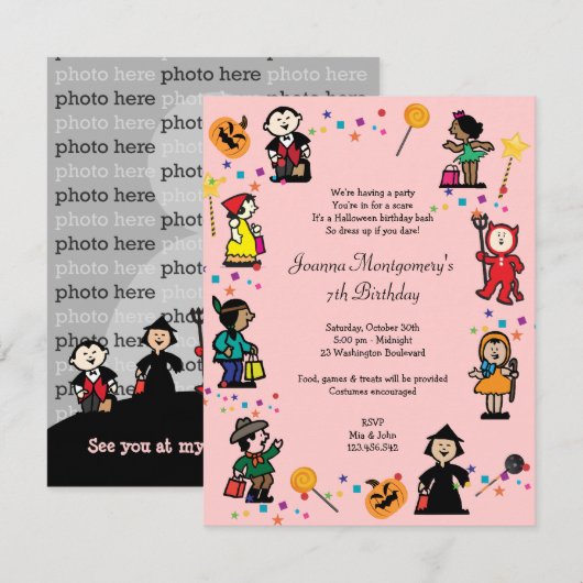 Halloween-Party Einladung (Vorne/Hinten)