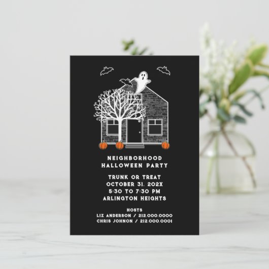 Halloween-Party Einladung (Stehend Vorderseite)