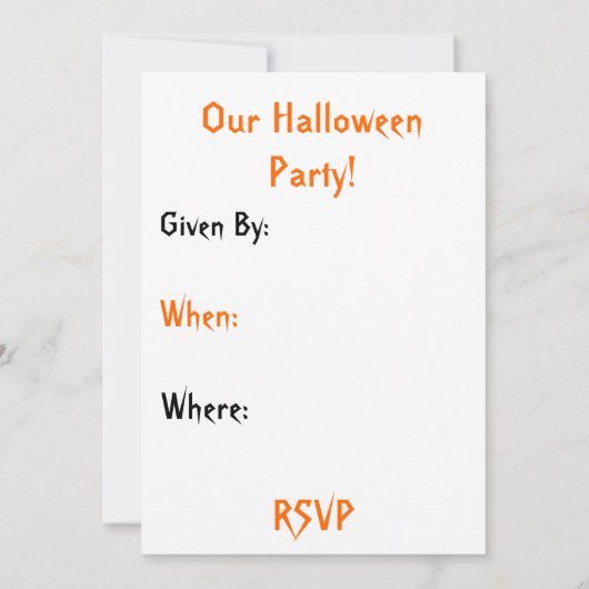 Halloween-Party Einladung (Rückseite)