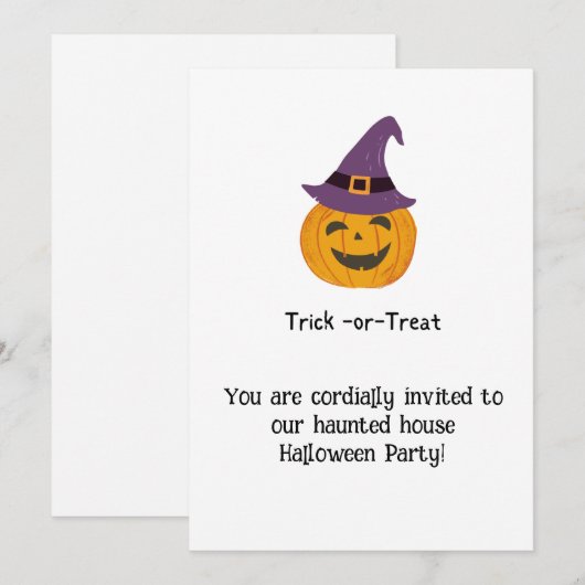 Halloween-Party Einladung (Vorne/Hinten)