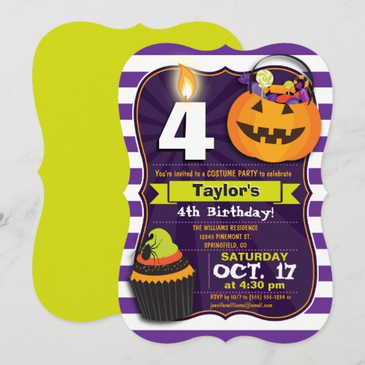 Halloween-Party Einladung (Vorne/Hinten)