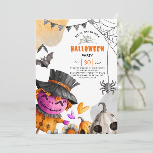 Halloween-Party Einladung (Stehend Vorderseite)