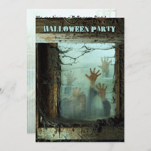 Halloween-Party Einladung (Vorne/Hinten)