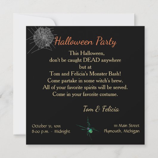 Halloween-Party Einladung (Rückseite)