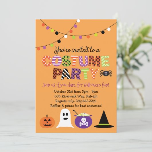 Halloween-Party Einladung (Stehend Vorderseite)