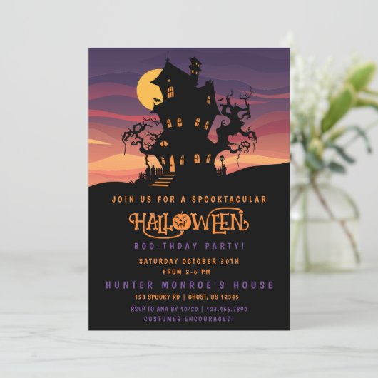 Halloween-Party Einladung (Stehend Vorderseite)