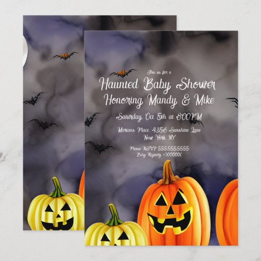 Halloween-Party Einladung (Vorne/Hinten)