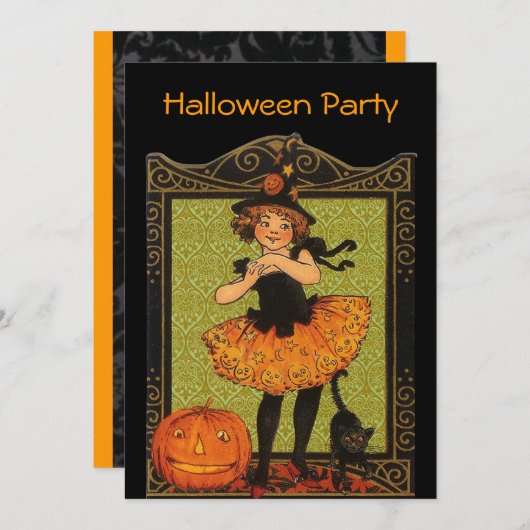 Halloween-Party Einladung (Vorne/Hinten)