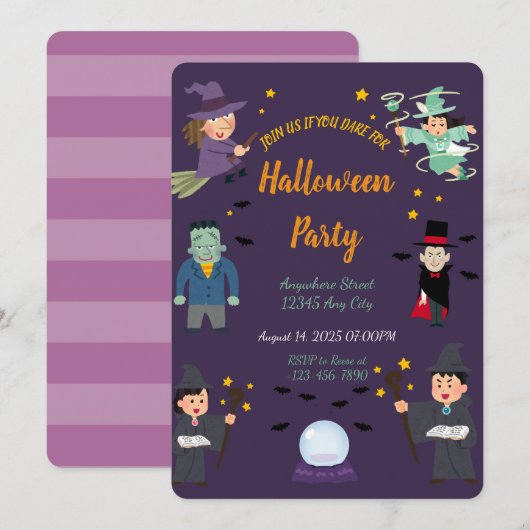 Halloween-Party Einladung (Vorne/Hinten)