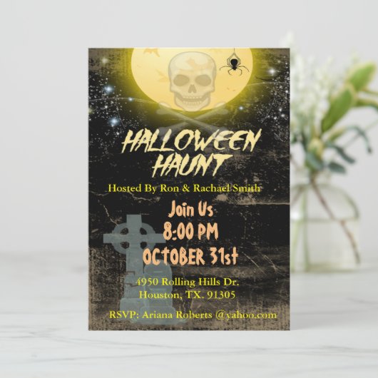 Halloween-Party Einladung (Stehend Vorderseite)