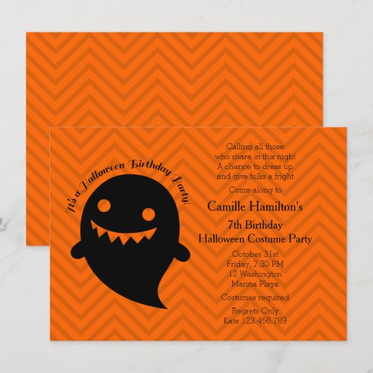 Halloween-Party Einladung (Vorne/Hinten)