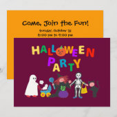 Halloween-Party Einladung (Vorne/Hinten)