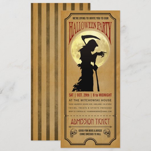 Halloween-Party Einladung (Vorne/Hinten)