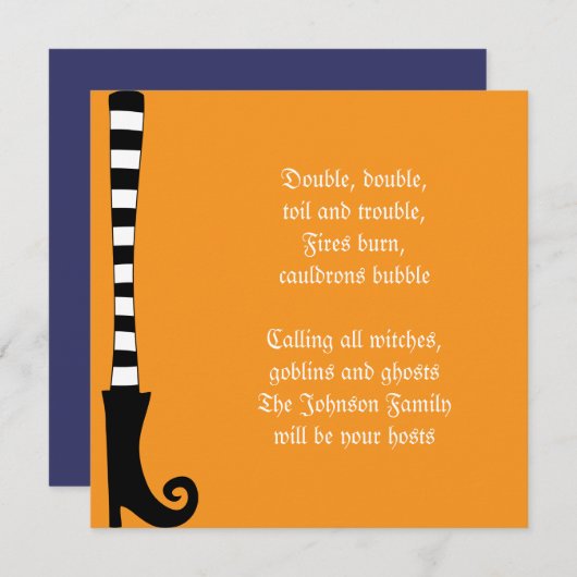 Halloween-Party Einladung (Vorne/Hinten)