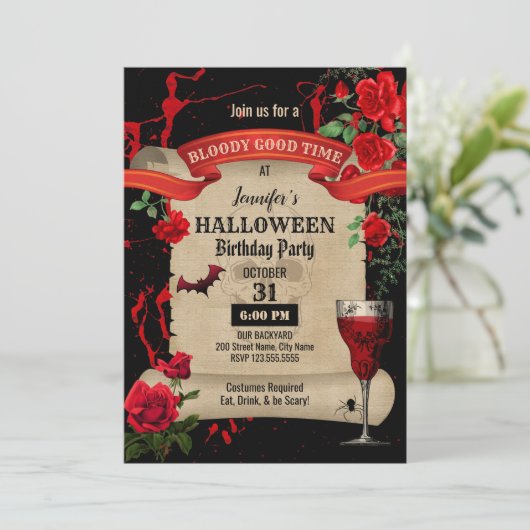 Halloween-Party Einladung (Stehend Vorderseite)