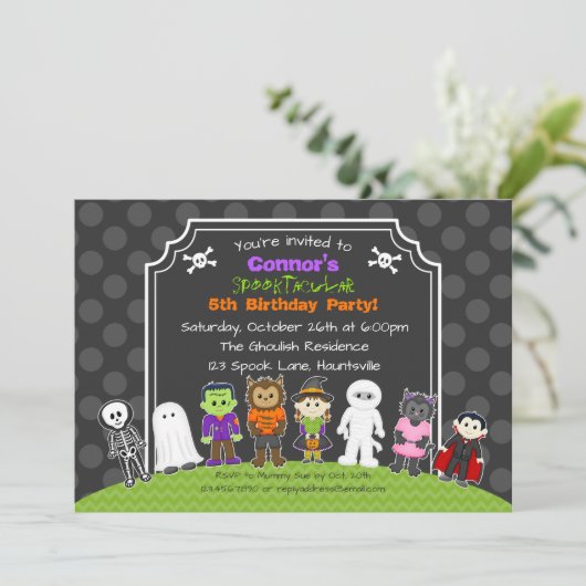 Halloween-Party Einladung (Stehend Vorderseite)