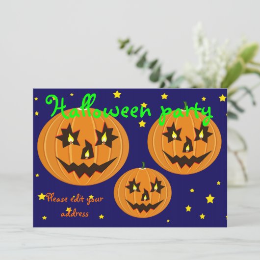 Halloween-Party Einladung (Stehend Vorderseite)