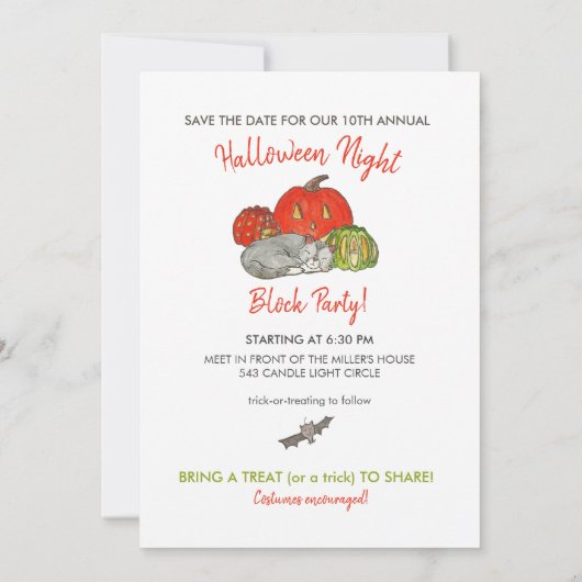 Halloween-Party Einladung (Rückseite)