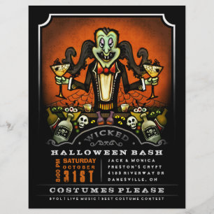 Halloween-Party Einladung 8.5 x 11 Flyer Dracula S