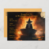 Halloween-Party-Einladung Ankündigungspostkarte (Vorne/Hinten)