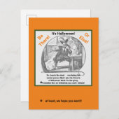 Halloween-Party Einladung/Beängstigendes Skelett i Postkarte (Vorne/Hinten)