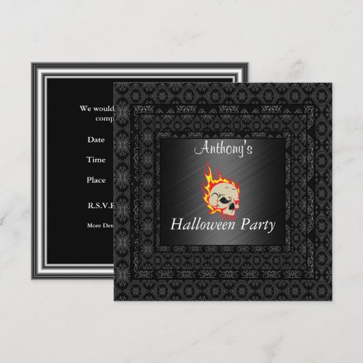 Halloween-Party Einladung Black (Vorne/Hinten)