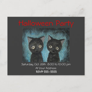 Halloween-Party Einladung Black Cat Post Card