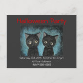 Halloween-Party Einladung Black Cat Post Card (Vorderseite)