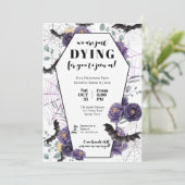 Halloween-Party Einladung Blumengrab (Stehend Vorderseite)