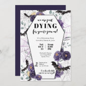 Halloween-Party Einladung Blumengrab (Vorne/Hinten)