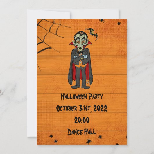 Halloween-Party Einladung Dracula Spaß (Vorderseite)