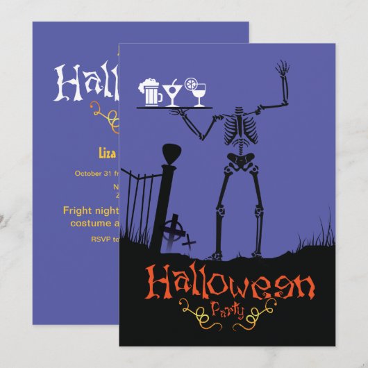 Halloween Party Einladung Drinks (Vorne/Hinten)