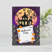 Halloween-Party-Einladung Einladung (Stehend Vorderseite)