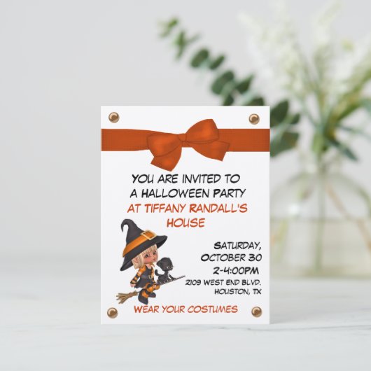 Halloween-Party-Einladung Einladung (Stehend Vorderseite)