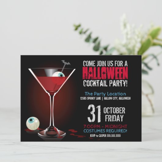 Halloween-Party-Einladung Einladung (Stehend Vorderseite)