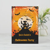 Halloween-Party-Einladung Einladung (Stehend Vorderseite)
