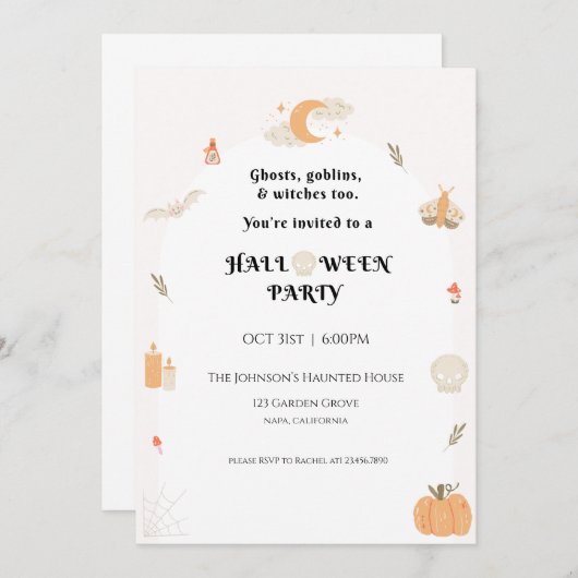 Halloween-Party-Einladung Einladung (Vorne/Hinten)