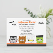 Halloween-Party-Einladung Einladung (Stehend Vorderseite)