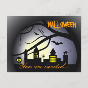 Halloween-Party-Einladung Einladungspostkarte