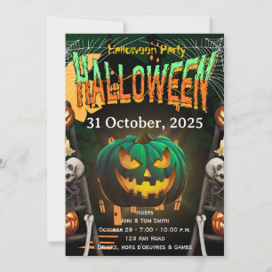 Halloween-Party-Einladung   Elegante Kürbiskarte Einladung