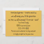 Halloween-Party Einladung Eltern haben Datum Nacht (Rückseite)